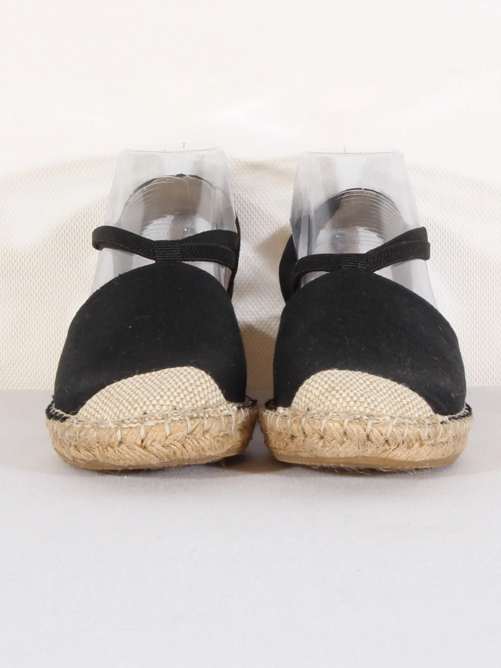 Rialto Black Espadrille Slingback Wedges with Natural Toe Cap NWOT